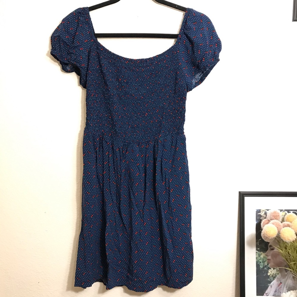 AUW Polka Dot Cherry Dress Size Large